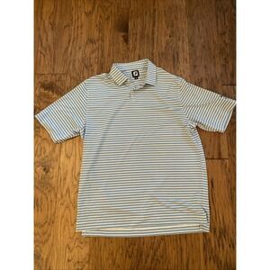 FootJoy Golf Polo Shirt Mens XL Performance‎ Short Sleeve Blue White Stripe FJ